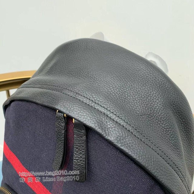 Burberry專櫃新款雙肩包 巴寶莉Canvas格紋男士雙肩後背包  db1197